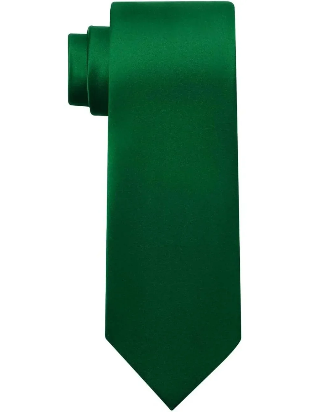 Men's Olive Green Solid Microfiber Plain Formal Silk Necktie For Business Dress
